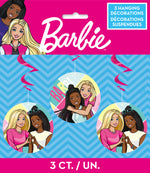 Barbie Hanging Swirl Decorations 26", 3ct