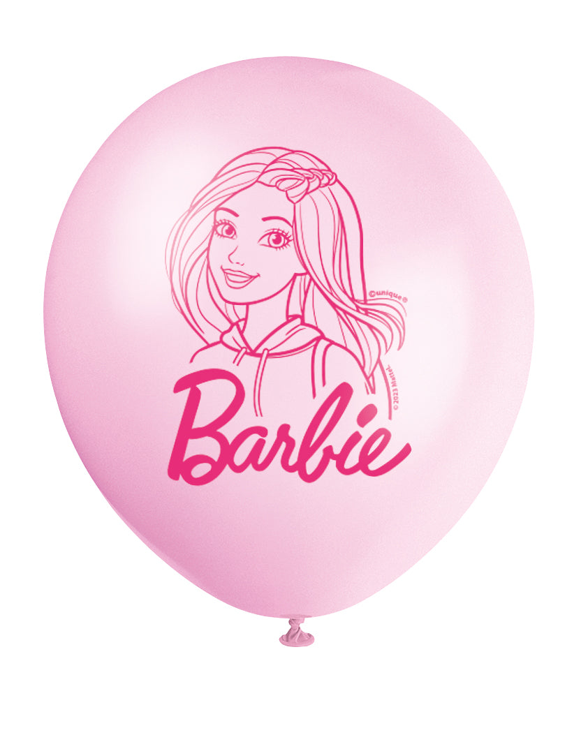 Barbie Assorted Color 12" Latex Balloons, 8ct - Image 5