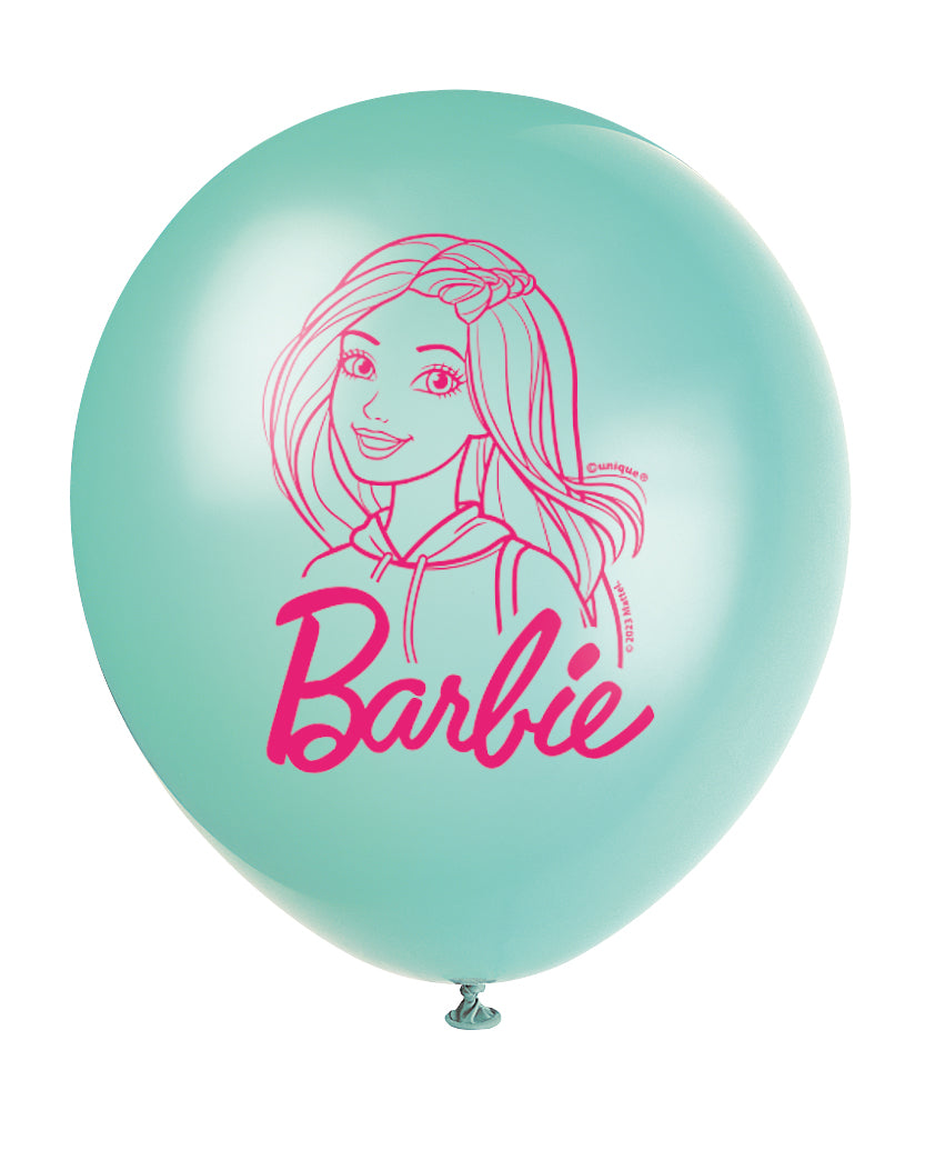 Barbie Assorted Color 12" Latex Balloons, 8ct - Image 3