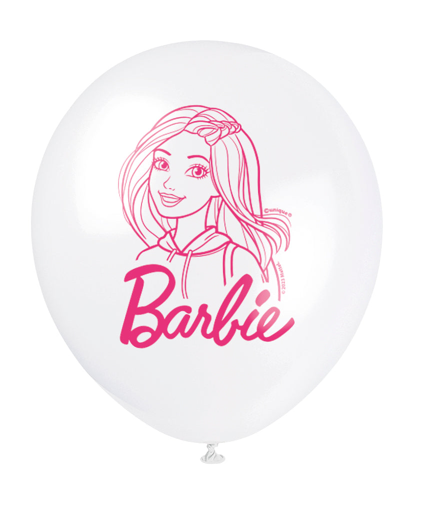 Barbie Assorted Color 12" Latex Balloons, 8ct - Image 2