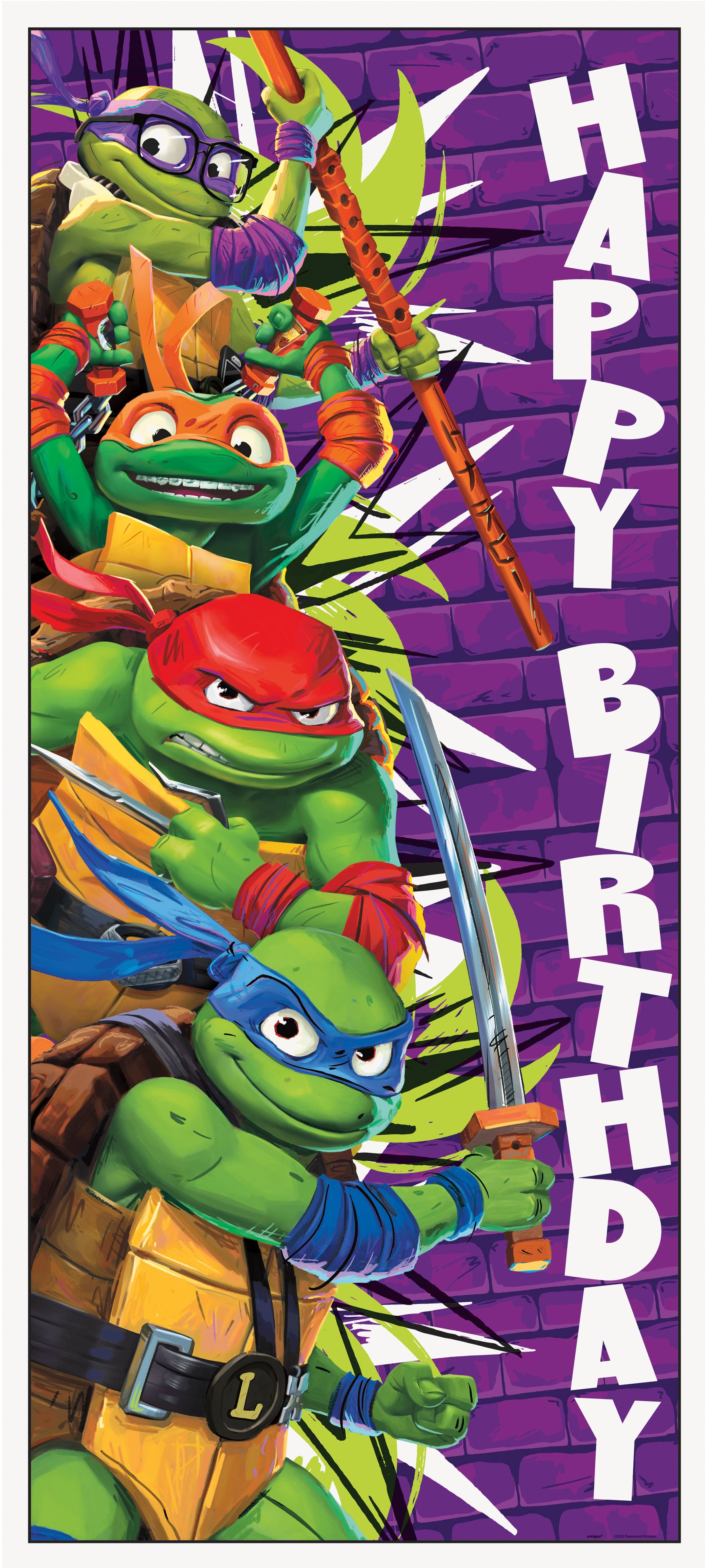 TMNT Mutant Mayhem Door Poster, 27" x 60"