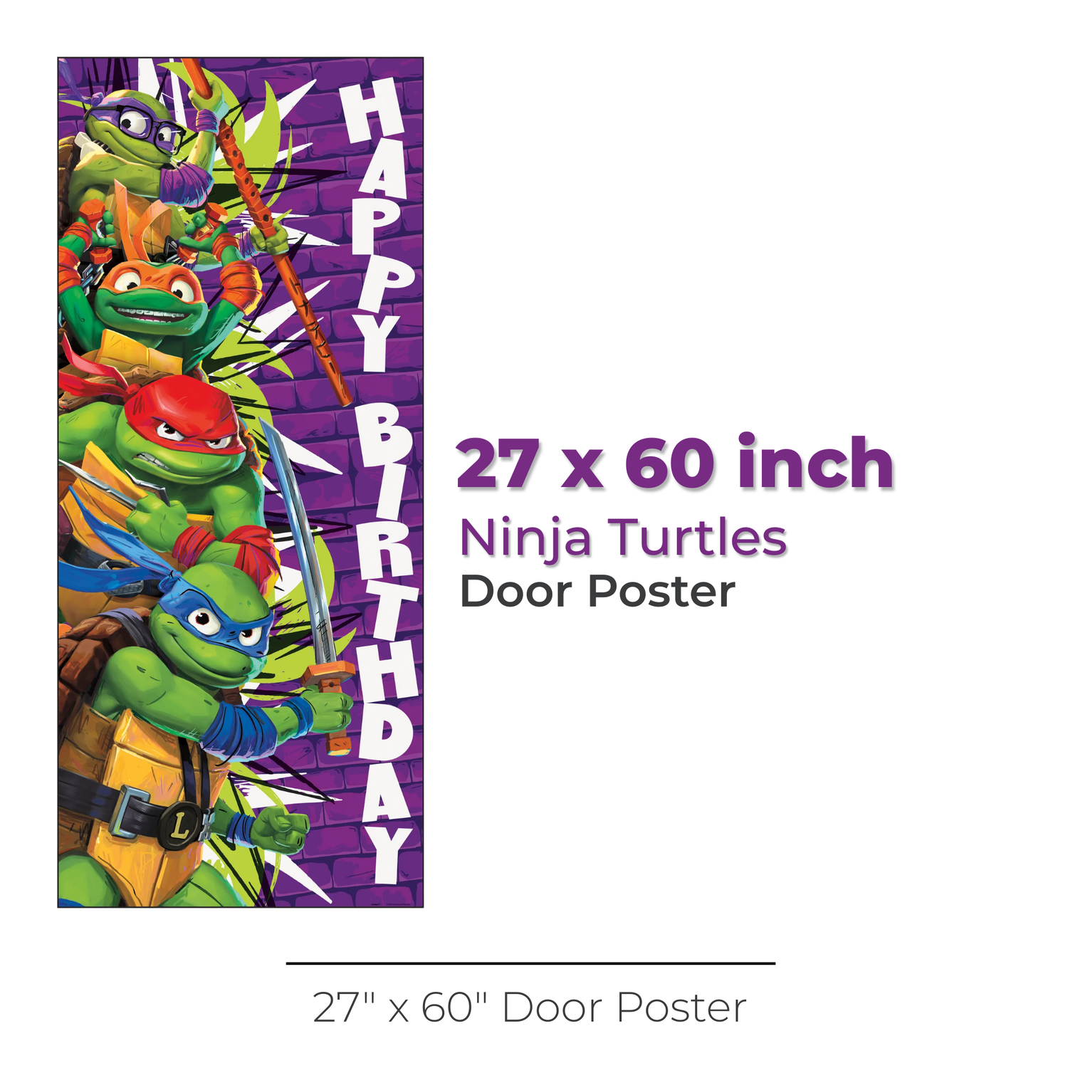 TMNT Mutant Mayhem Door Poster, 27" x 60"
