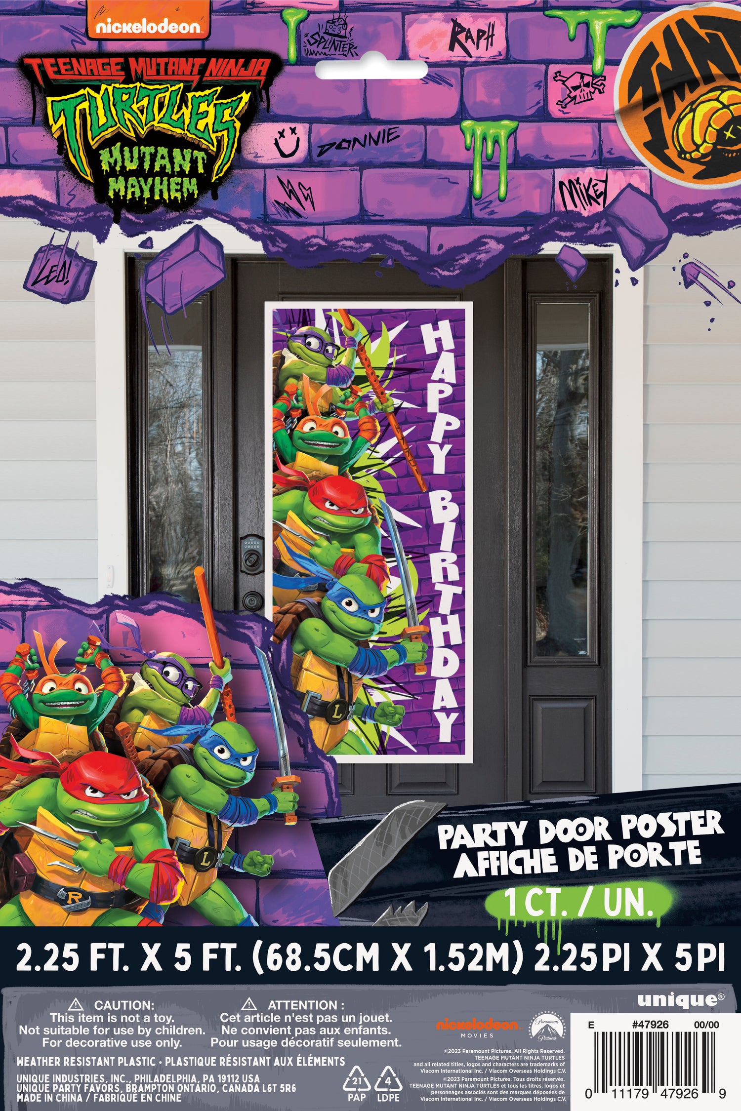 TMNT Mutant Mayhem Door Poster, 27" x 60" - Image 2