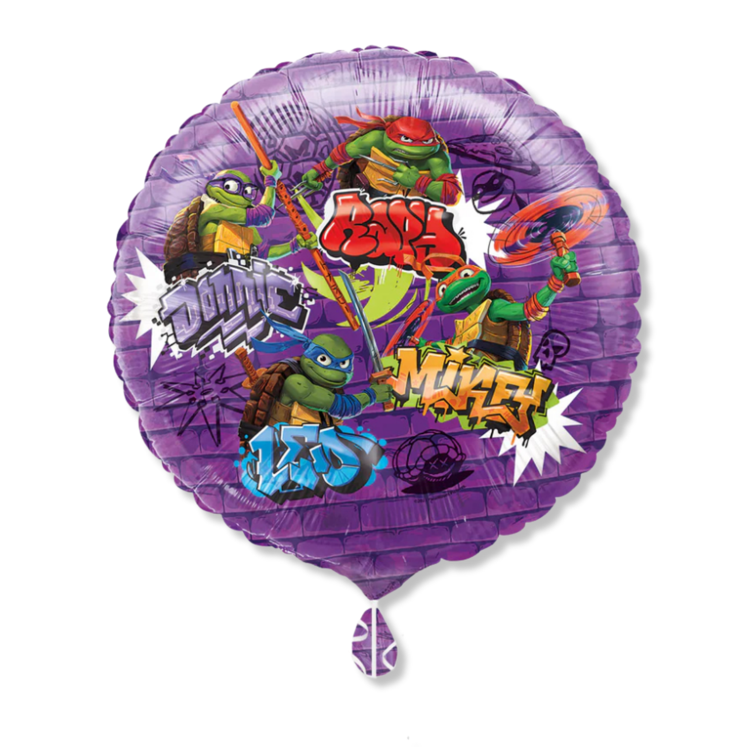 TMNT Mutant Mayhem Round 18" Foil Balloon, Packaged