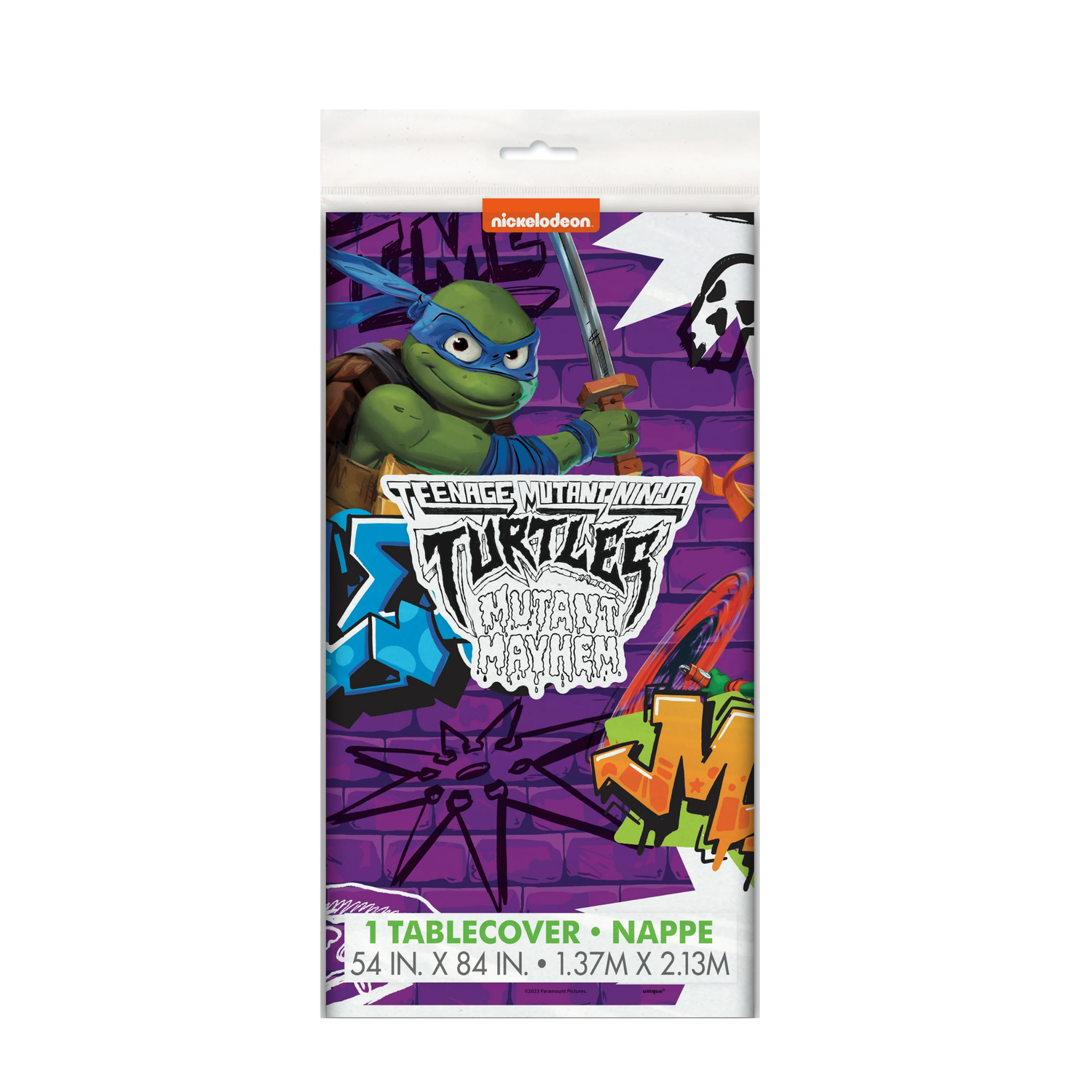 TMNT Mutant Mayhem Rectangular Plastic Table Cover, 54" x 84"