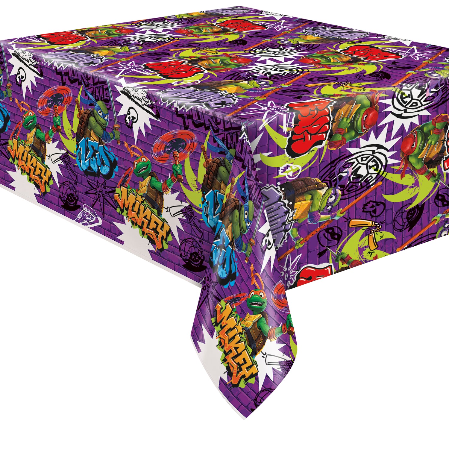 TMNT Mutant Mayhem Rectangular Plastic Table Cover, 54" x 84" - Image 2