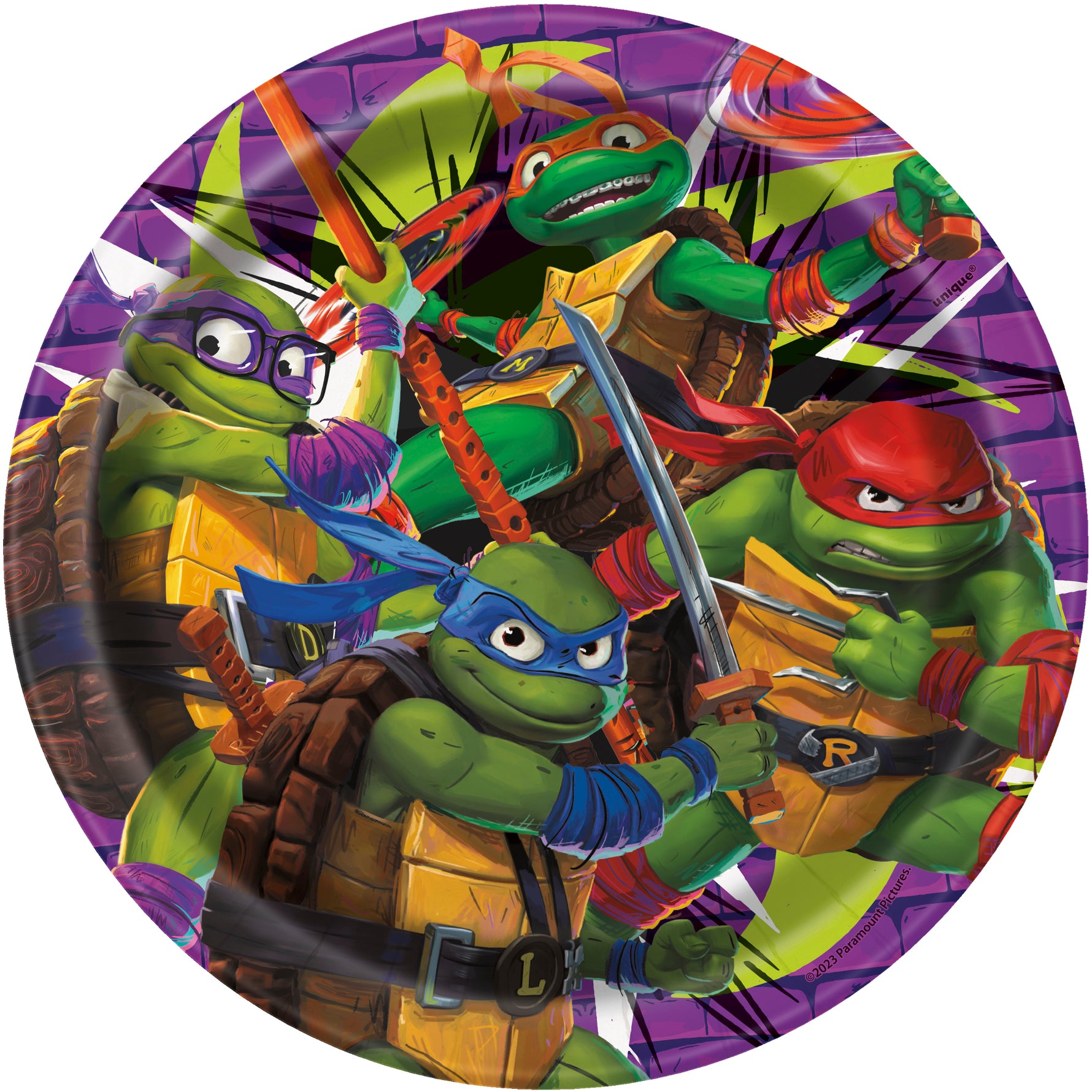 TMNT Mutant Mayhem Round 7" Dessert Plates, 8ct