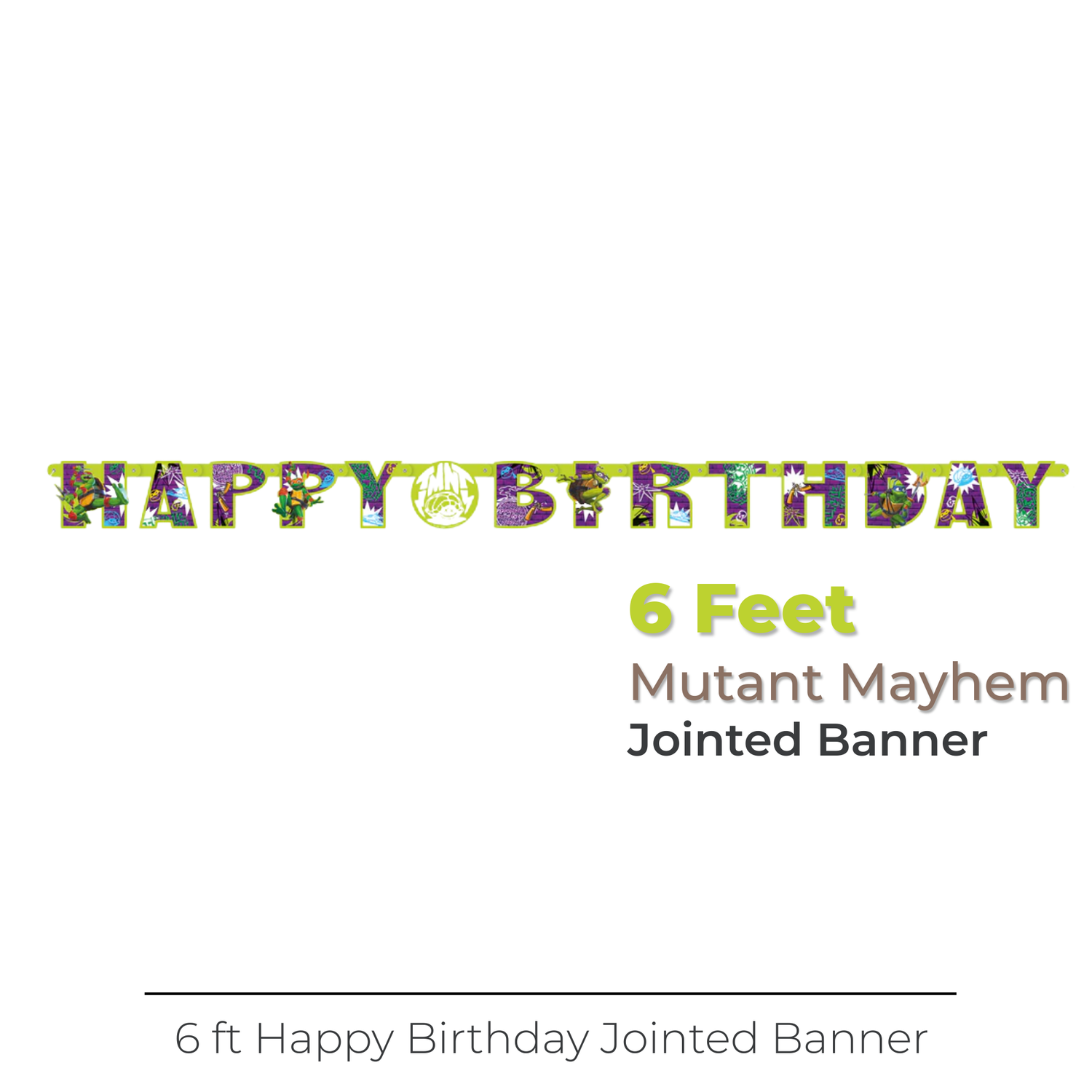 TMNT Mutant Mayhem "Happy Birthday" Jointed Banner