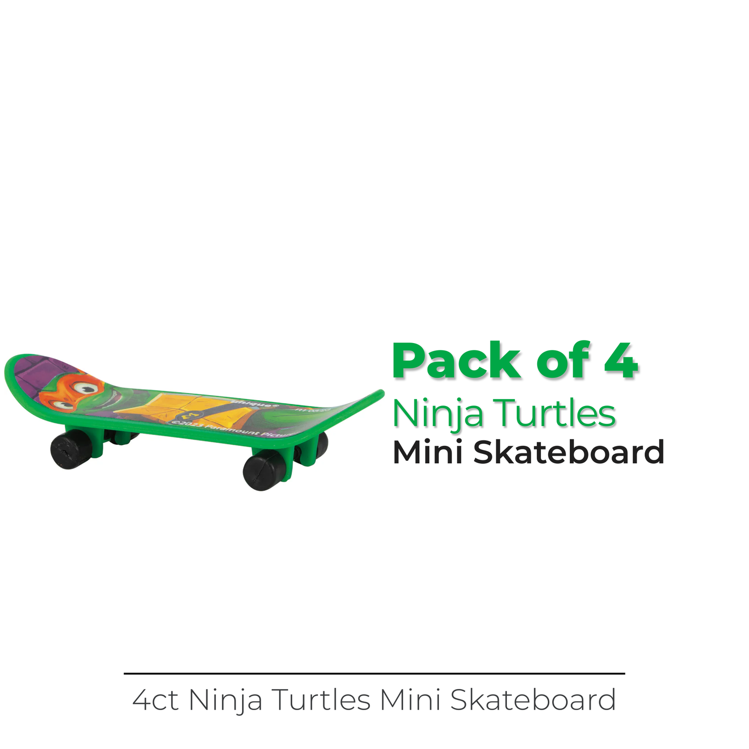 TMNT Mutant Mayhem Mini Skateboard Favors, 4ct
