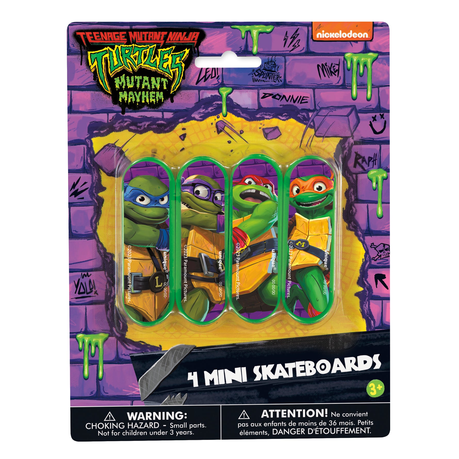TMNT Mutant Mayhem Mini Skateboard Favors, 4ct - Image 2