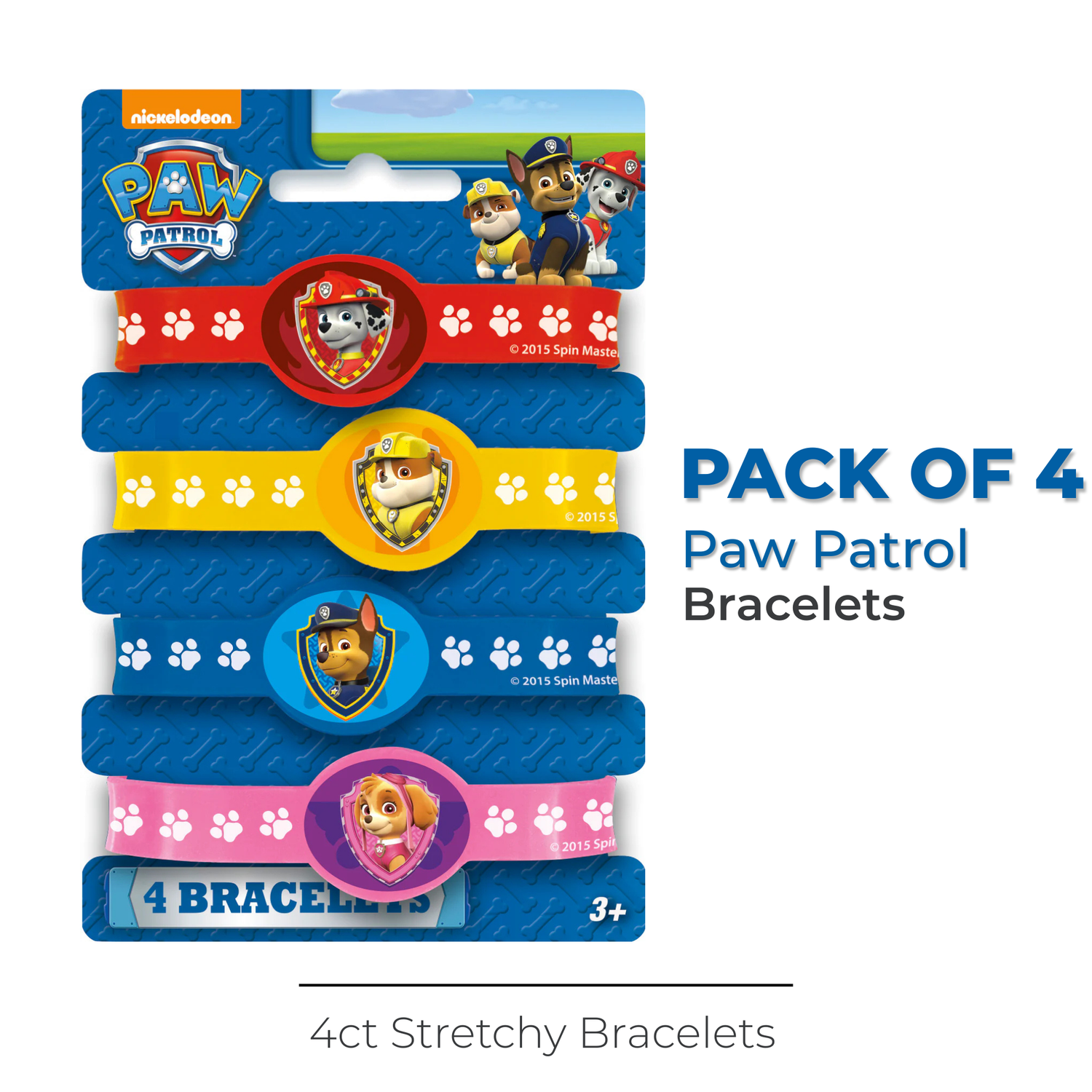 Paw Patrol Stretchy Bracelets, 4ct