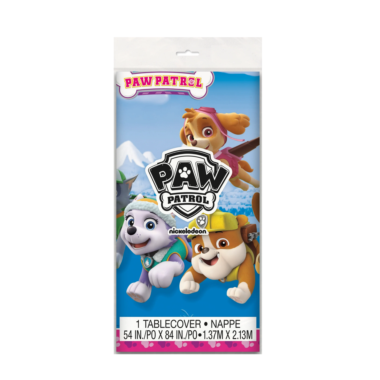 Paw Patrol Girl Rectangular Plastic Table Cover, 54" x 84"