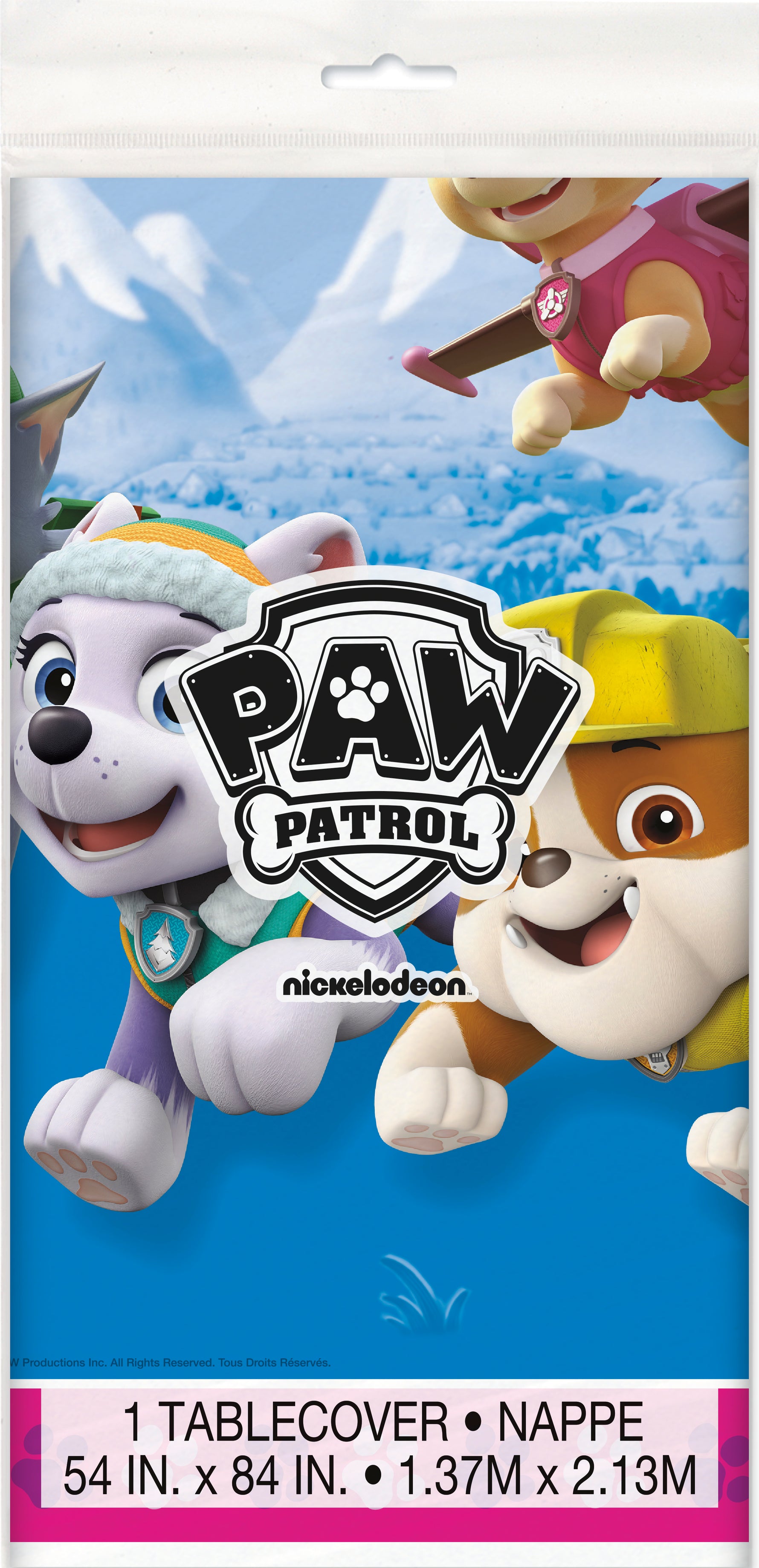 Paw Patrol Girl Rectangular Plastic Table Cover, 54" x 84" - Image 2