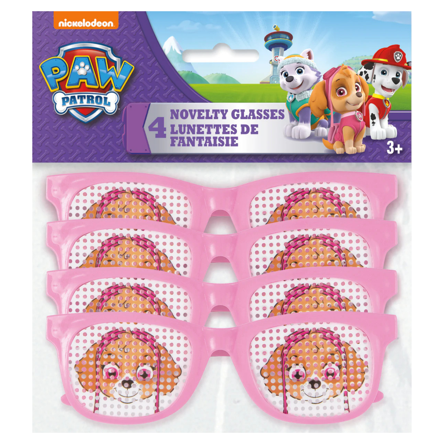 Paw Patrol Girl Pinhole Novelty Glasses, 4ct