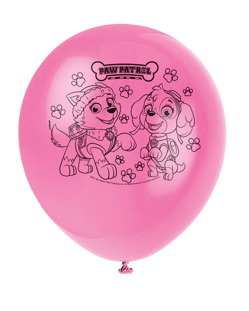 Paw Patrol Girl 12" Latex Balloons, 8ct - Image 2