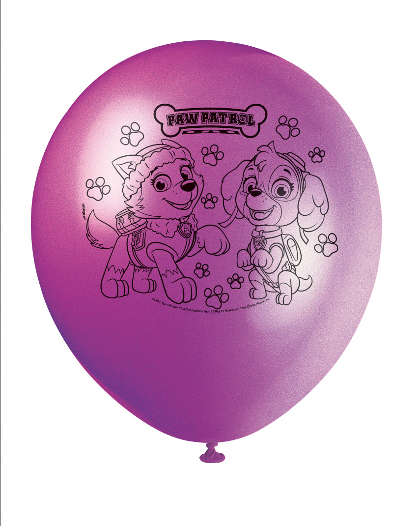 Paw Patrol Girl 12" Latex Balloons, 8ct