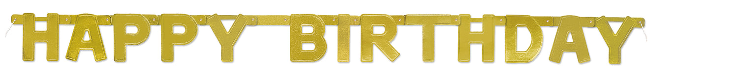 Happy Birthday Gold Deluxe Jointed Banner