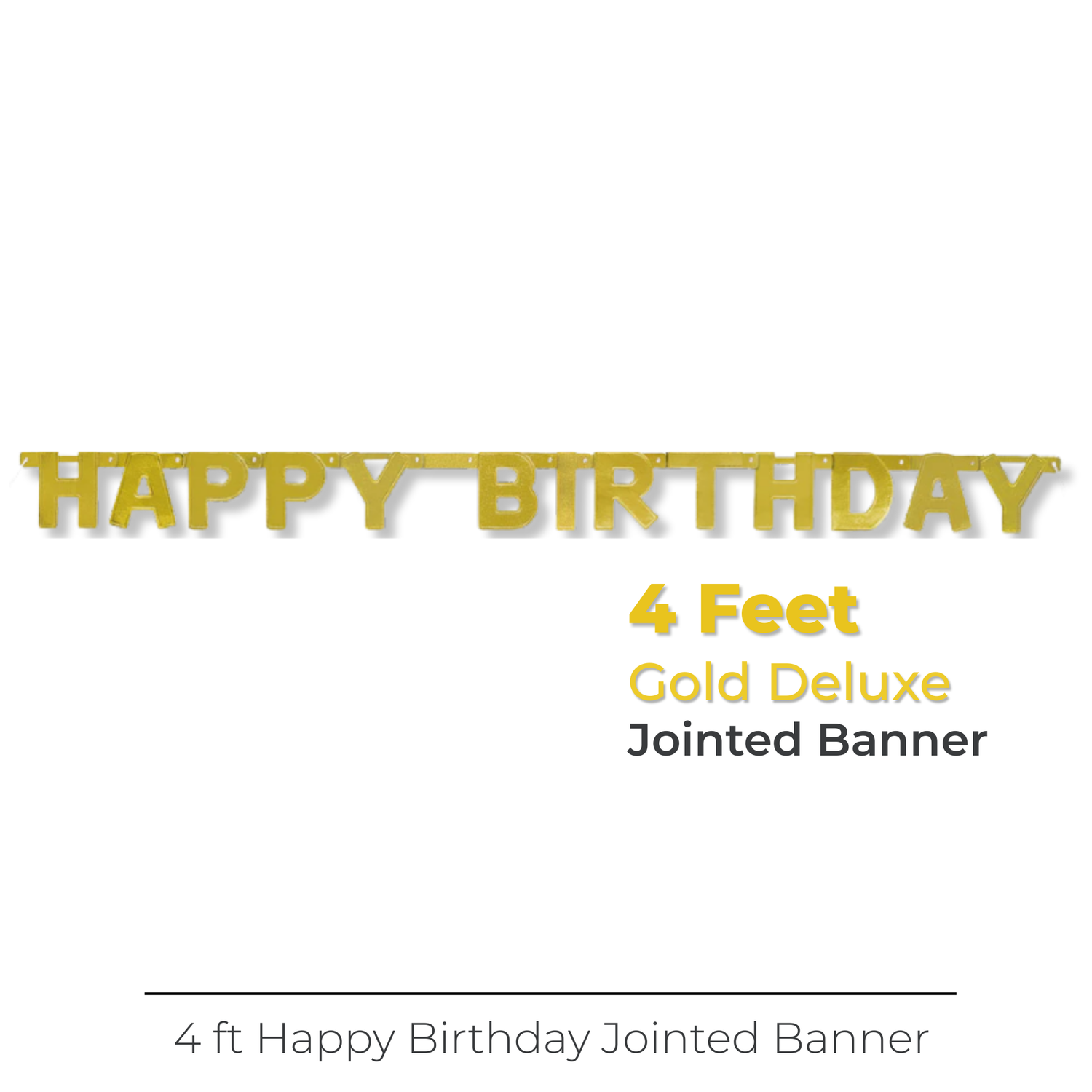 Happy Birthday Gold Deluxe Jointed Banner
