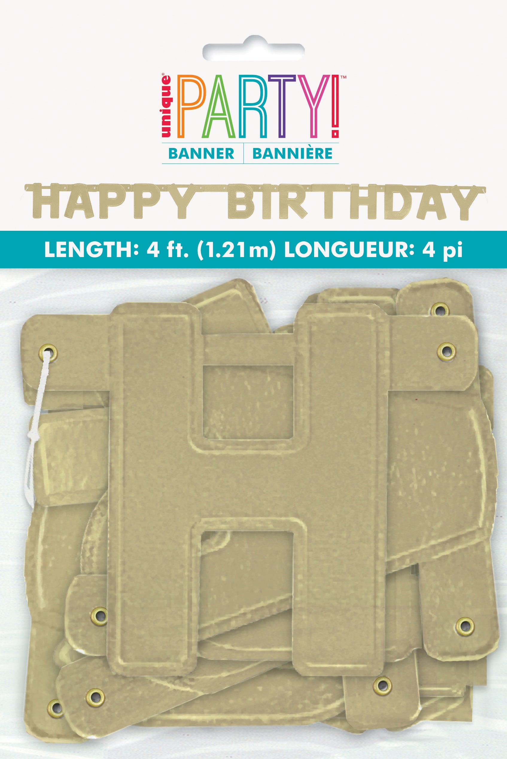 Happy Birthday Gold Deluxe Jointed Banner - Image 2