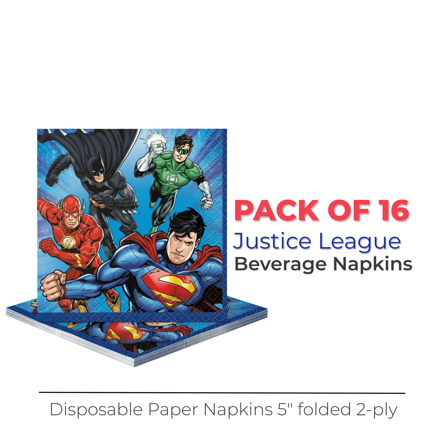 Justice League Beverage Napkins, 16ct