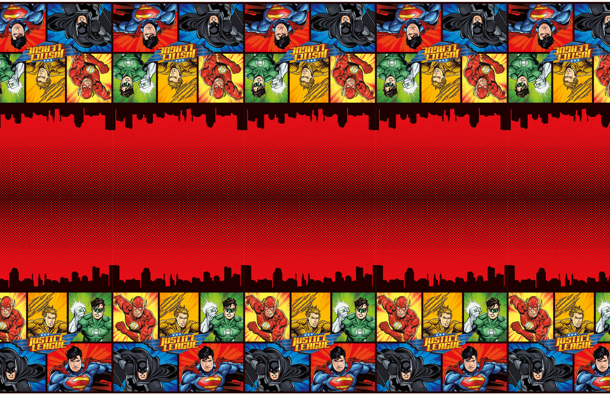 Justice League Rectangular Plastic Table Cover, 54" x 84" - Image 2