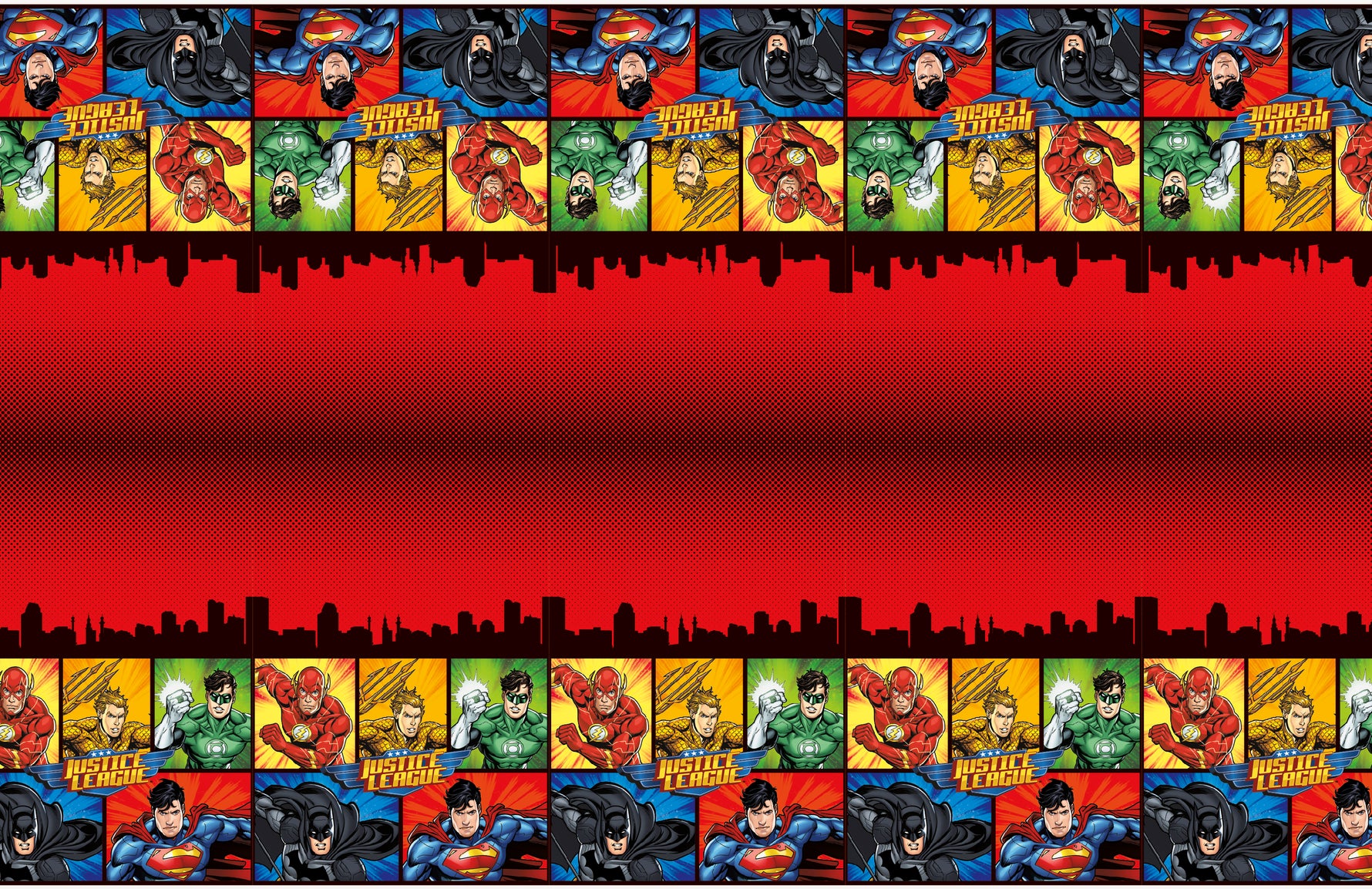 Justice League Rectangular Plastic Table Cover, 54" x 84" - Image 2