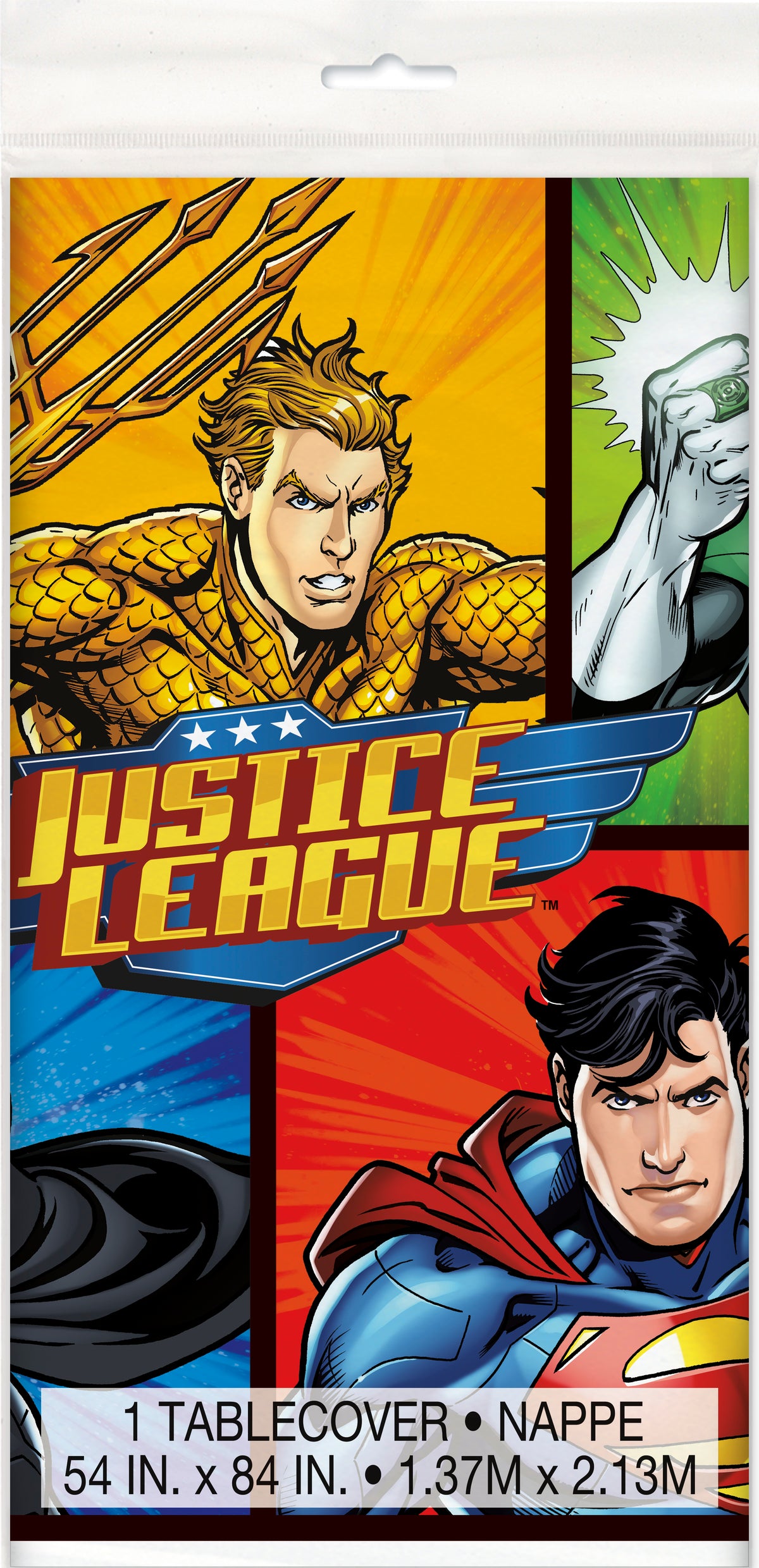 Justice League Rectangular Plastic Table Cover, 54" x 84"