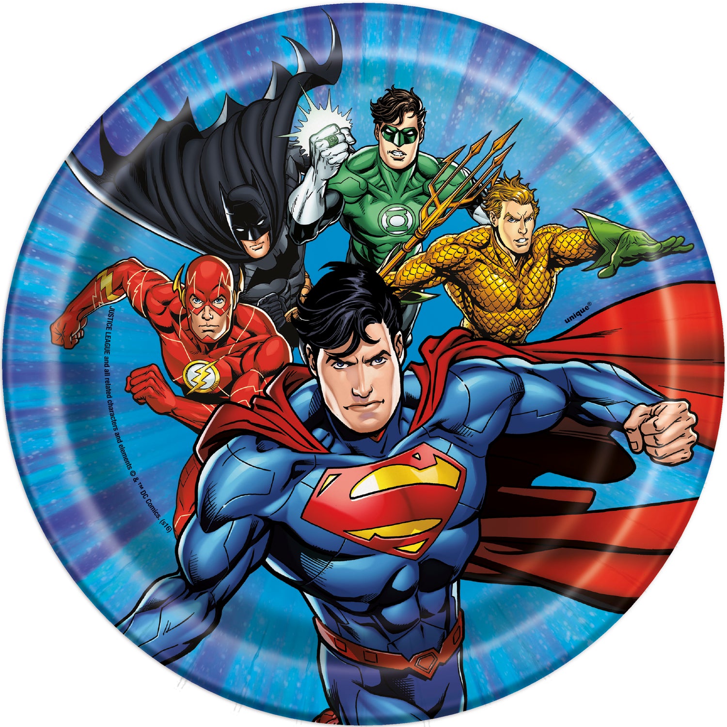 Justice League Round 7" Dessert Plates, 8ct