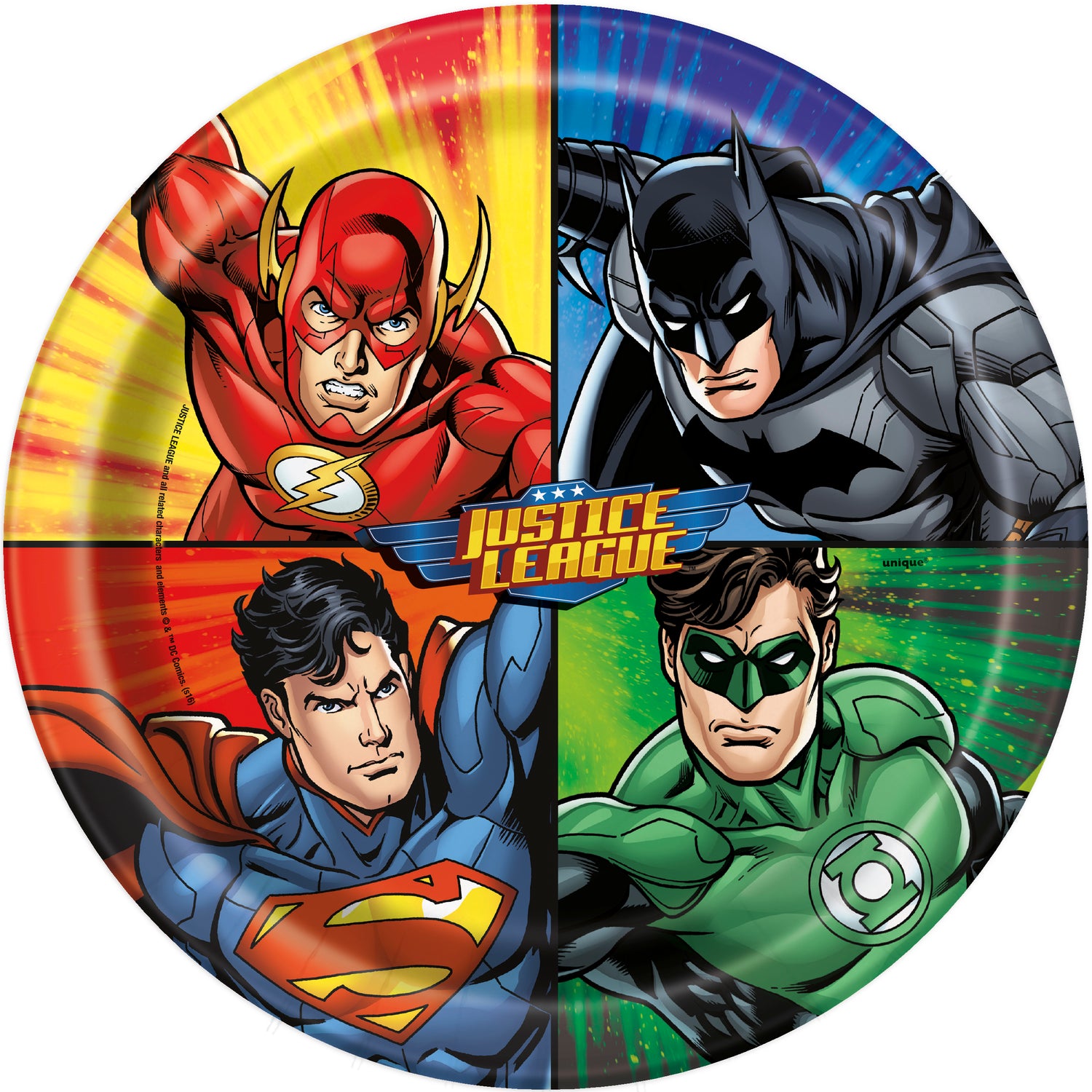 Justice League Round 9" Dinner Plates, 8ct