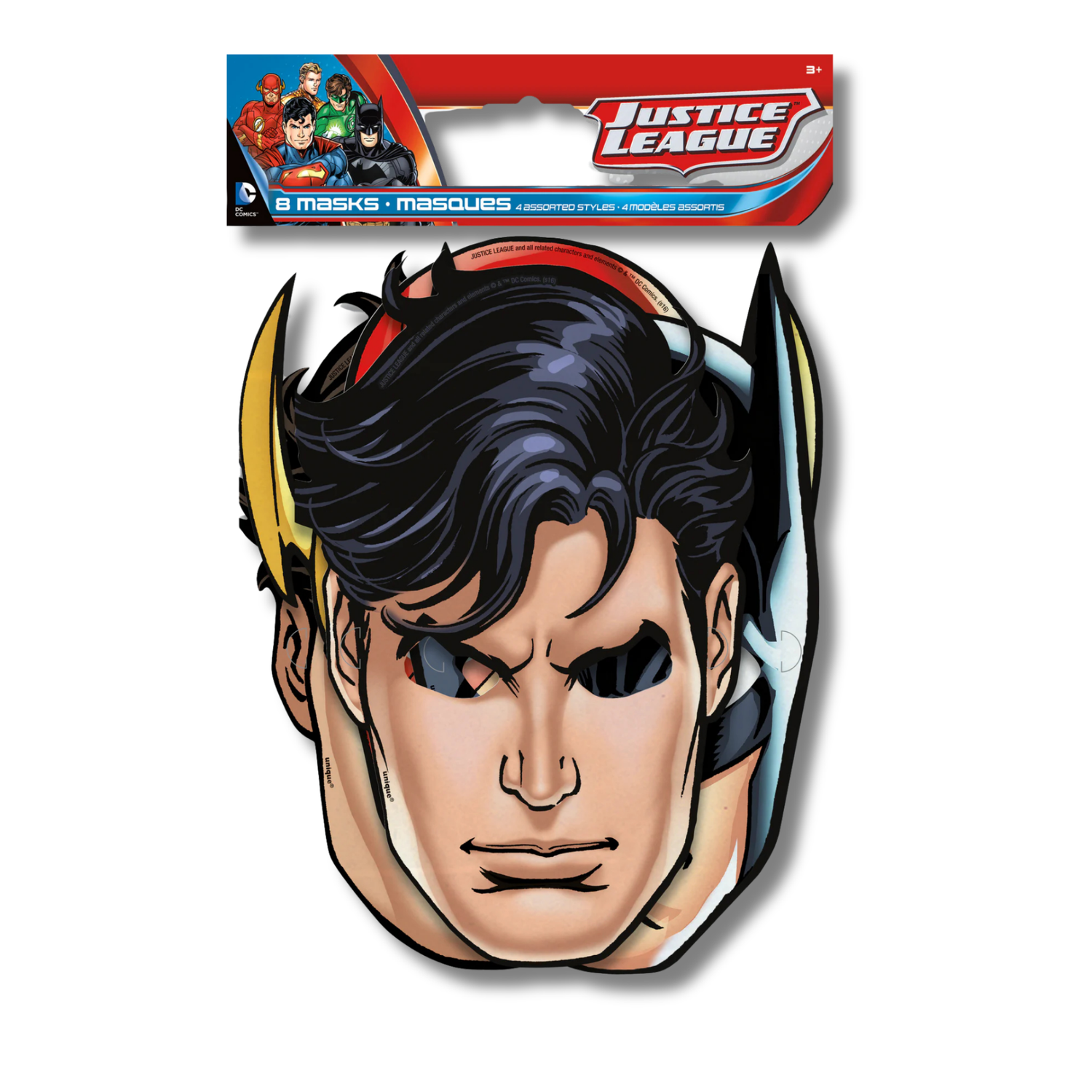 Justice League Party Masks, 8ct