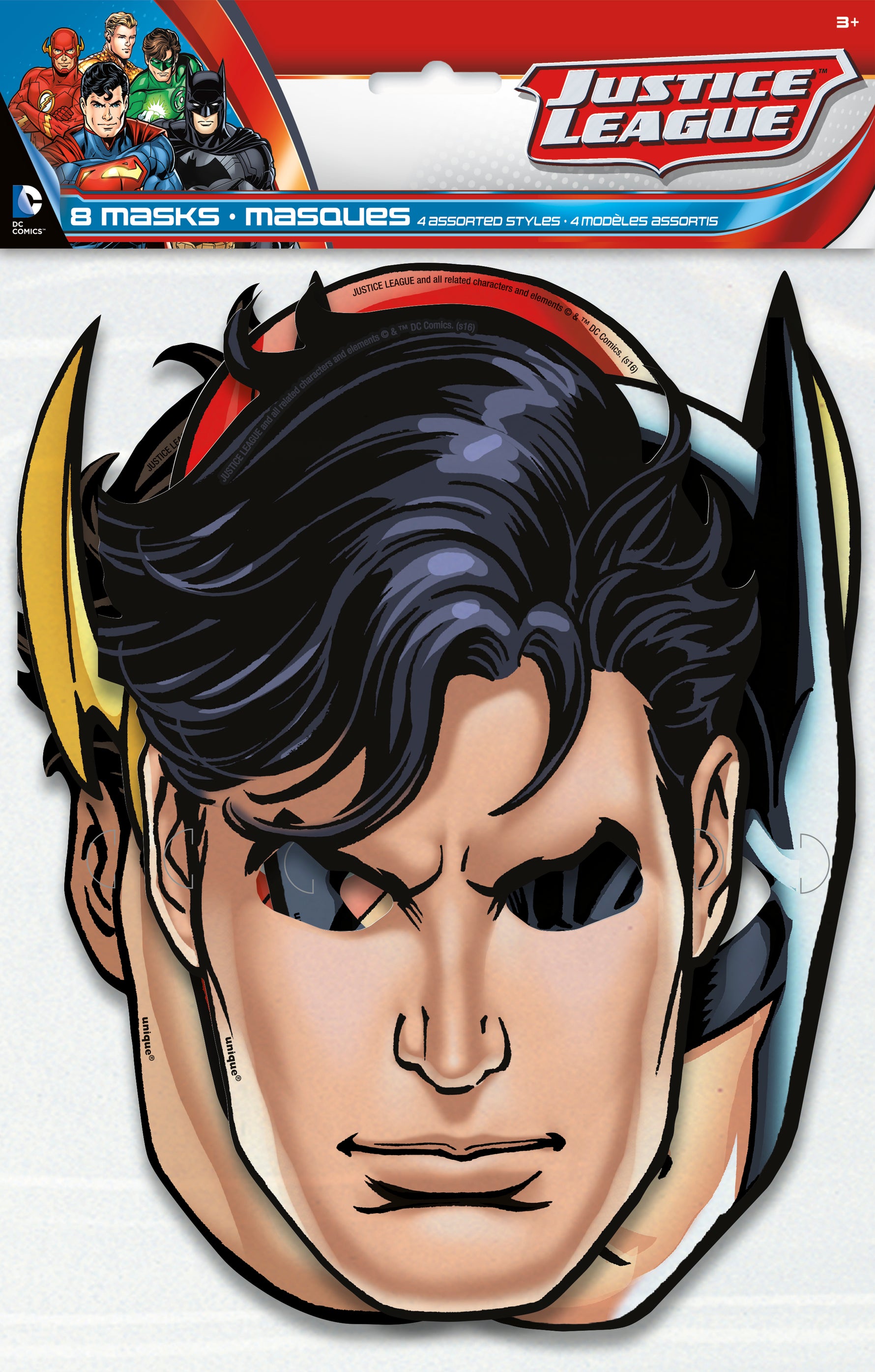 Justice League Party Masks, 8ct