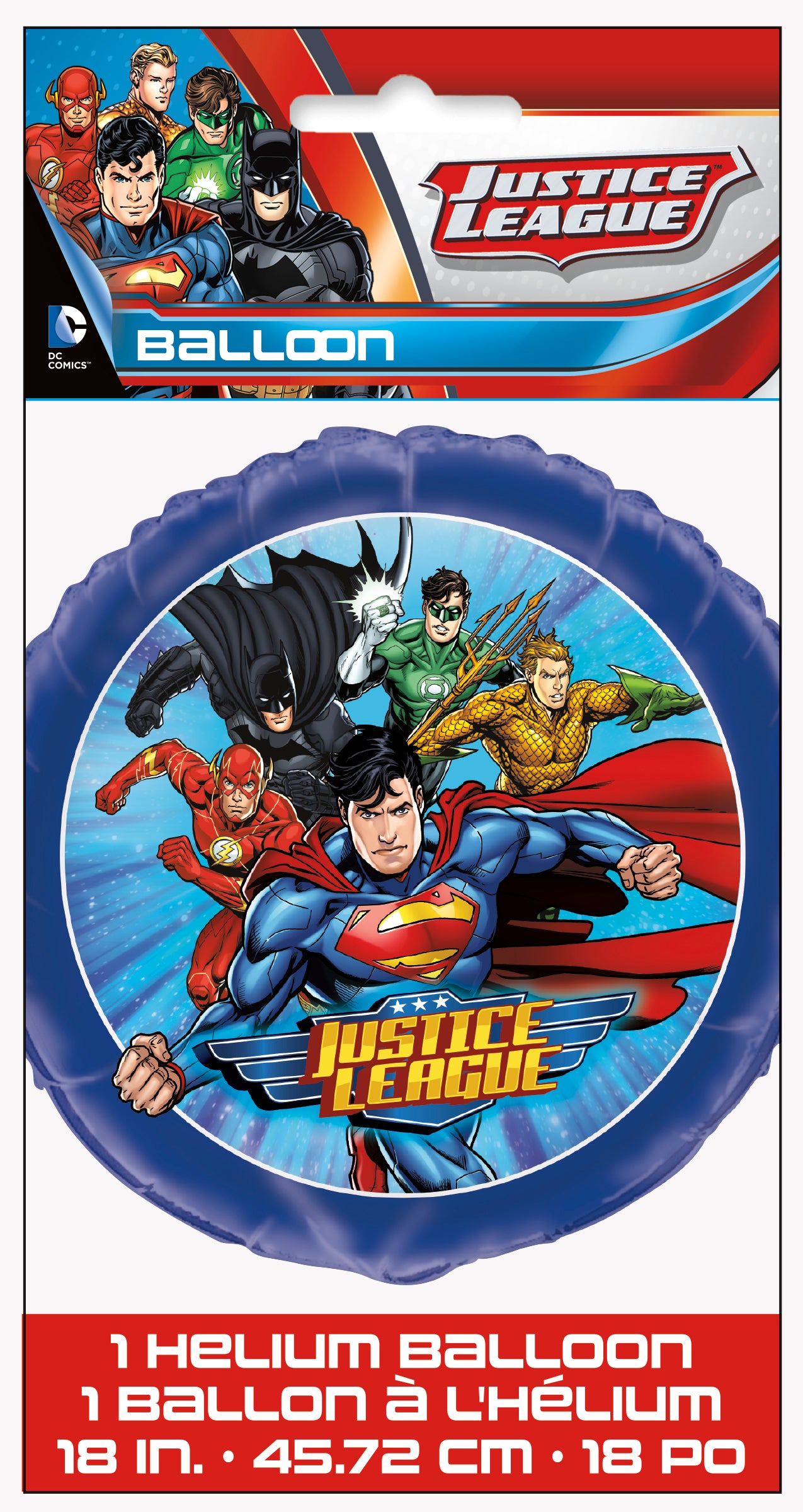 Justice League Round Foil Balloon 18", Packaged - Image 2