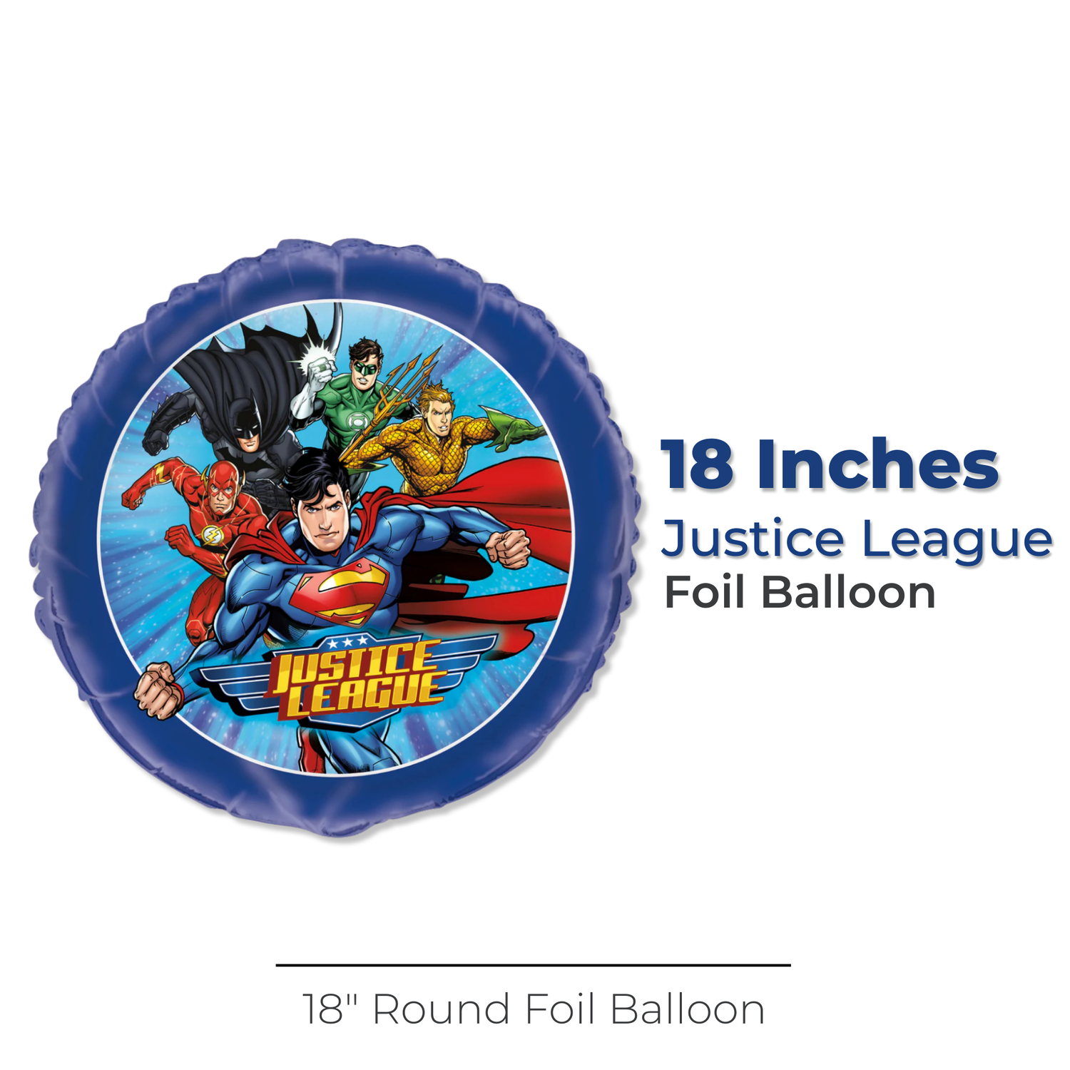 Justice League Round Foil Balloon 18", Packaged