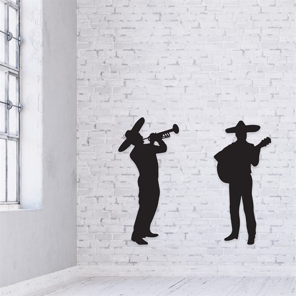 Black Mariachi Band Silhouettes