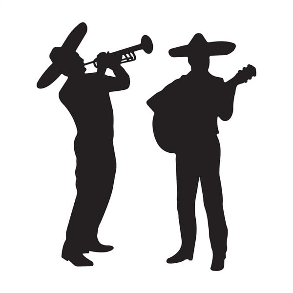 Black Mariachi Band Silhouettes