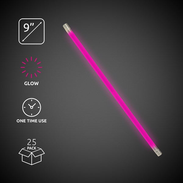 Pink 9" Glow Straws