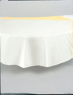 White Solid Round Plastic Table Cover, 84" - Image 4