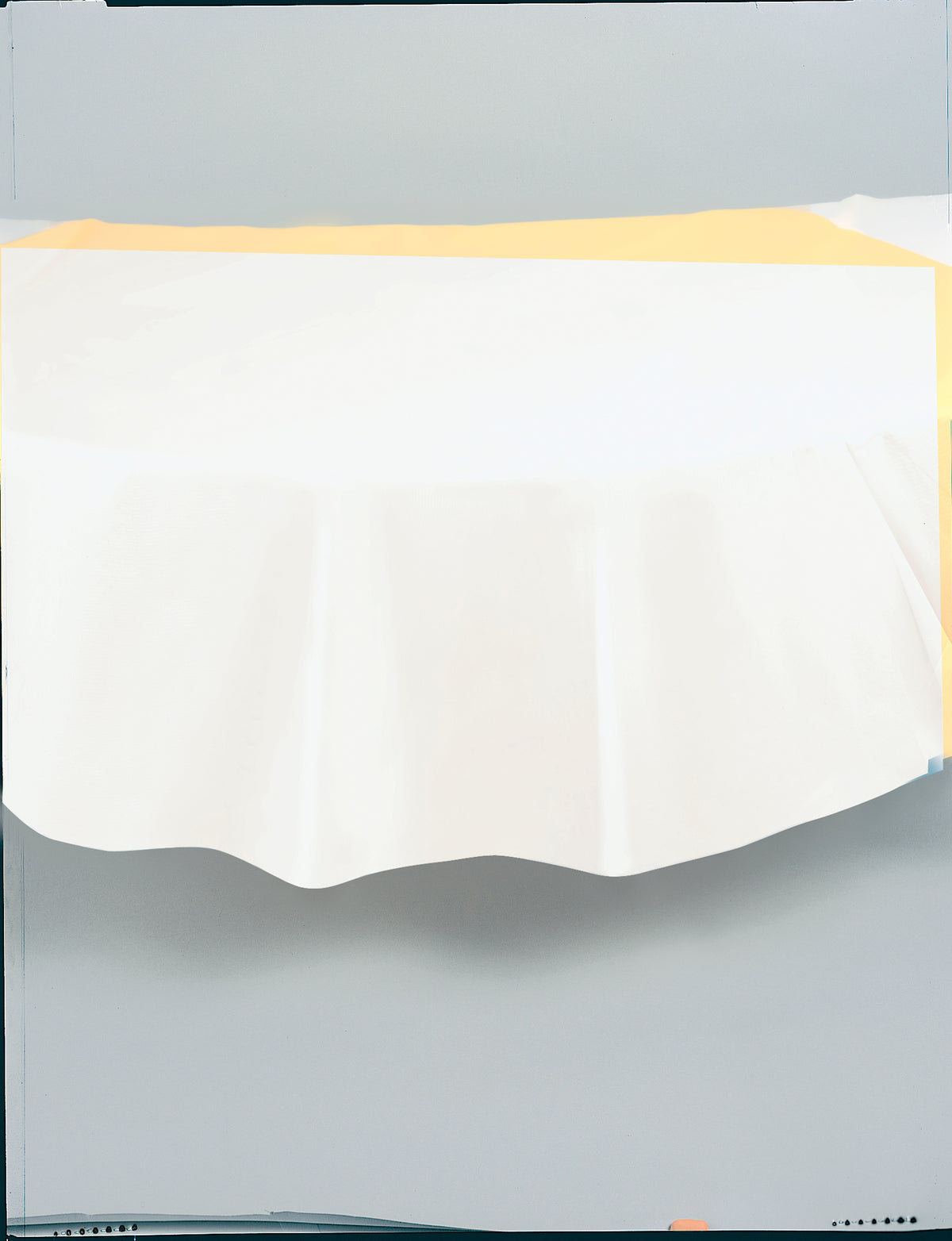 White Solid Round Plastic Table Cover, 84" - Image 3