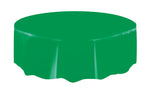 Emerald Green Solid Round Plastic Table Cover, 84" - Image 3