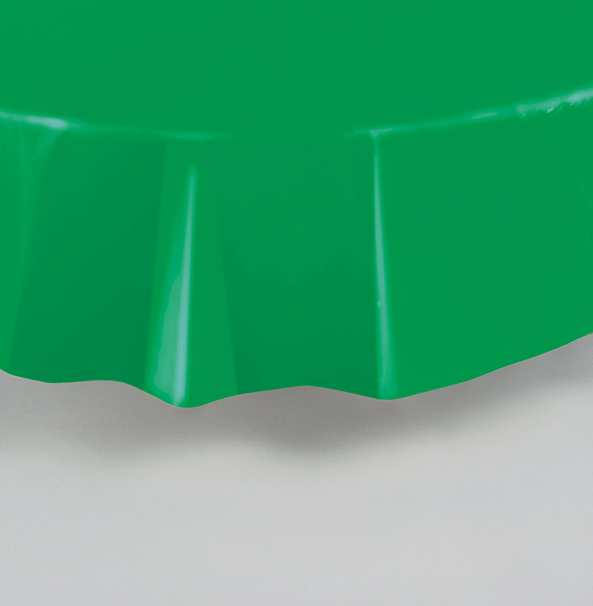 Emerald Green Solid Round Plastic Table Cover, 84"