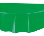 Emerald Green Solid Round Plastic Table Cover, 84" - Image 4