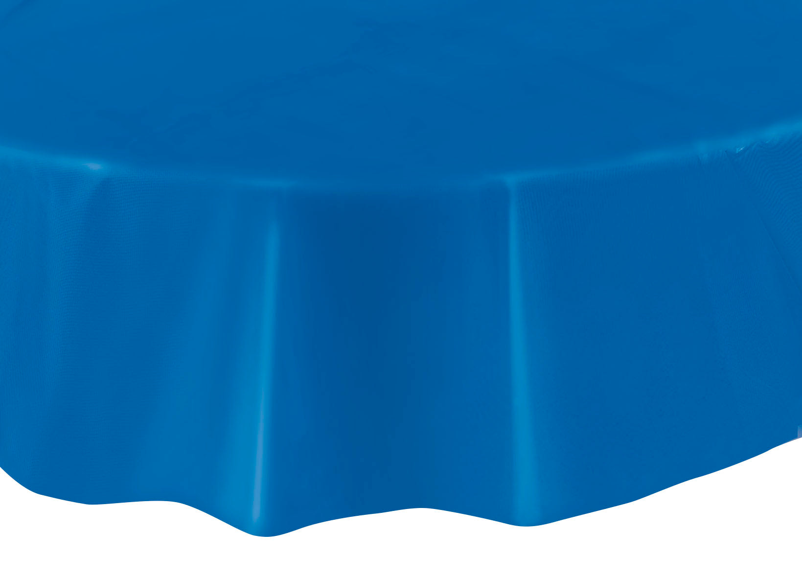 Royal Blue Solid Round Plastic Table Cover, 84" - Image 6