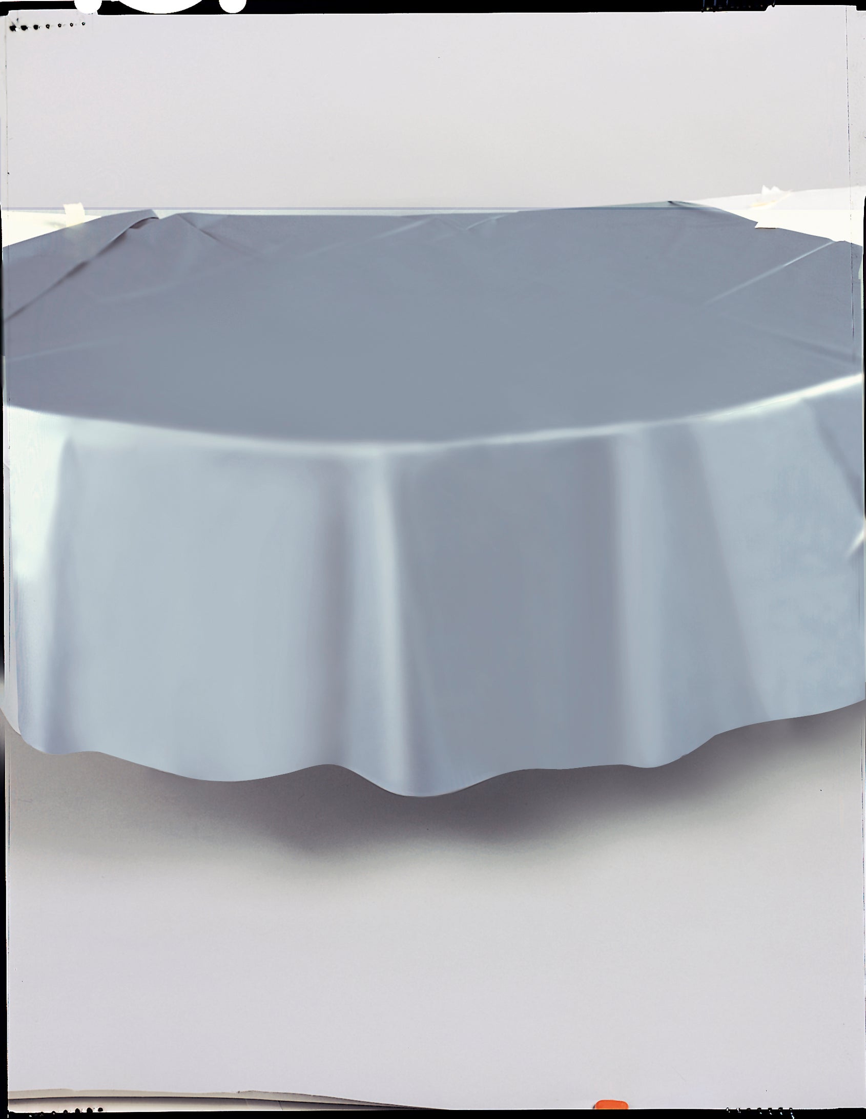 Silver Solid Round Plastic Table Cover, 84" - Image 4