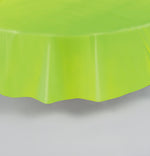 Lime Green Solid Round Plastic Table Cover, 84"