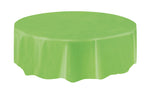 Lime Green Solid Round Plastic Table Cover, 84" - Image 5
