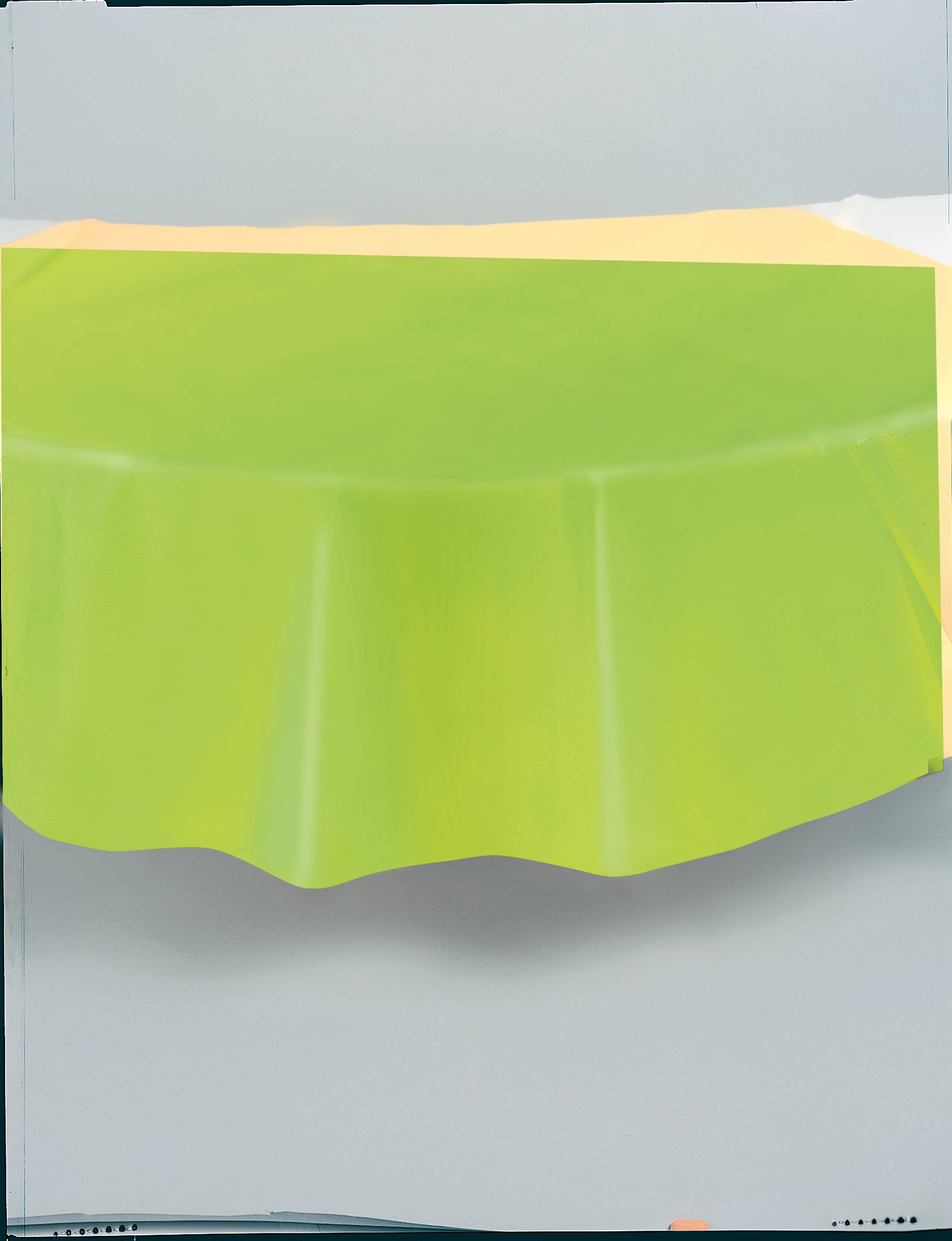 Lime Green Solid Round Plastic Table Cover, 84" - Image 4