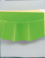 Lime Green Solid Round Plastic Table Cover, 84" - Image 6