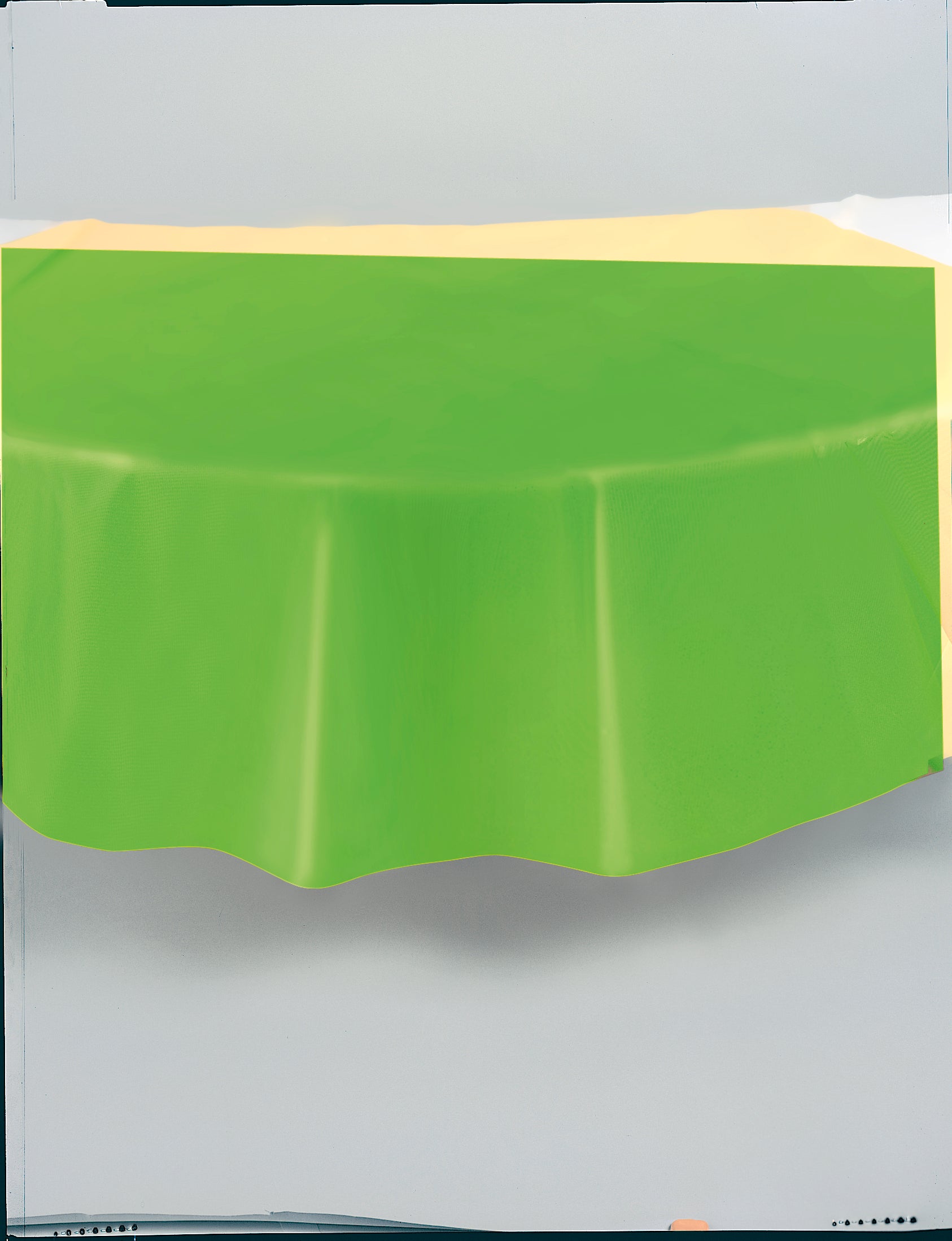 Lime Green Solid Round Plastic Table Cover, 84" - Image 6
