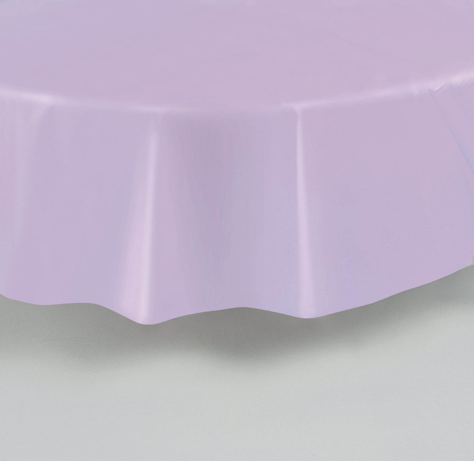 Lavender Solid Round Plastic Table Cover, 84"