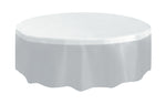 Clear Solid Round Plastic Table Cover, 84" - Image 4